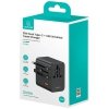 USAMS Ładowarka Travel Adapter 25W US/AU/EU/UK 2xUSB-C czarny 4w1